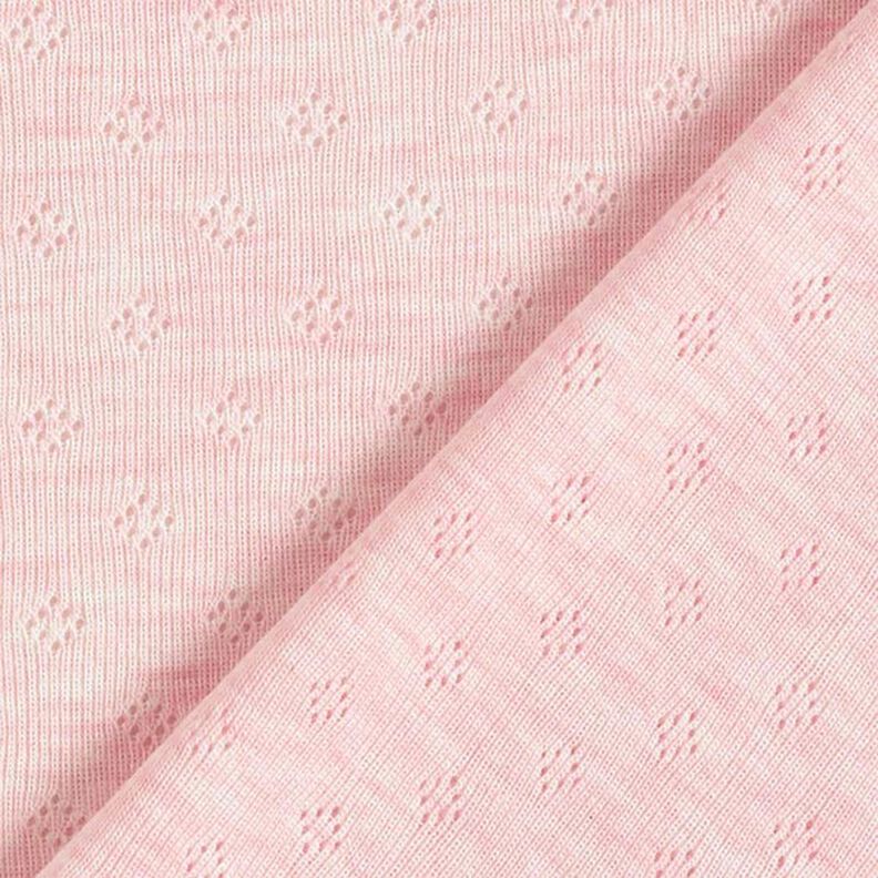 Žerzej z jemného úpletu s dírkovaným vzorem  Melange – světle růžová,  image number 4