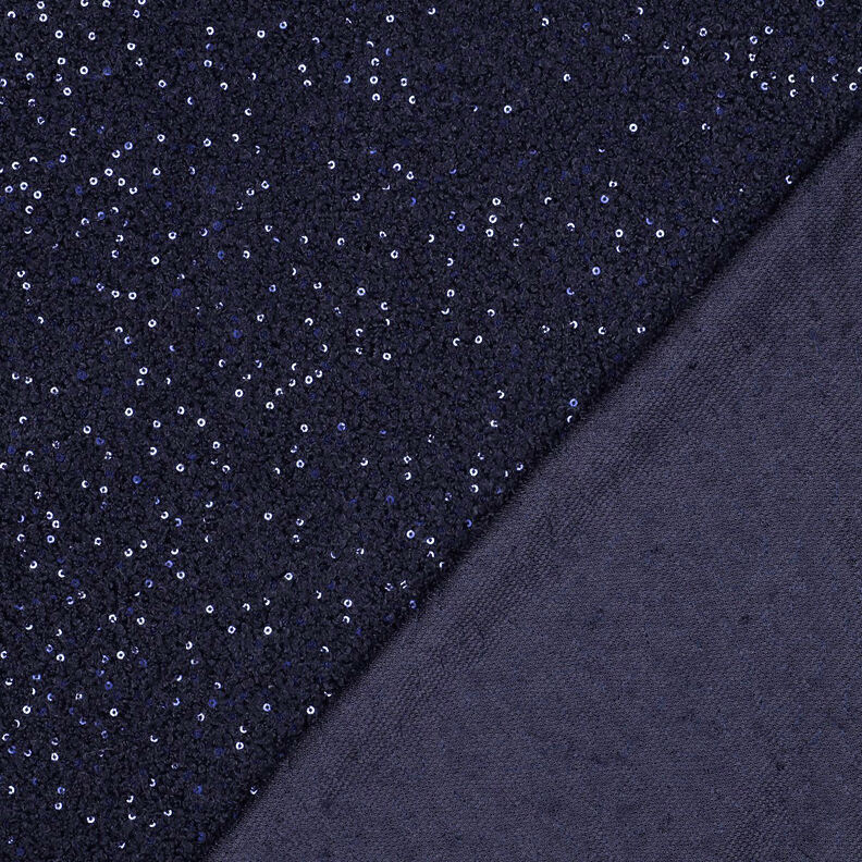 Pletené buklé Pajetky Jednobarevné provedení | Poppy Fabrics – noční modrá, image number 5