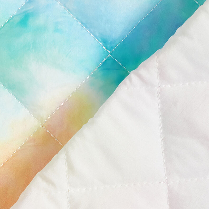 Prošívaná látka Duhový gradient – bílá/mix barev,  image number 4