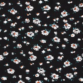 Visk&oacute;zov&aacute; tkanina květinov&yacute; d&eacute;&scaron;ť &ndash; čern&aacute;, 