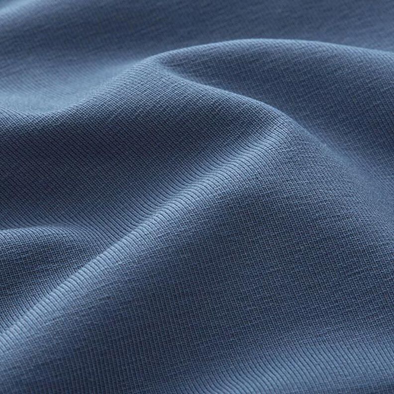 Bavlněný žerzej Medium jednobarevný – džínově modrá,  image number 4