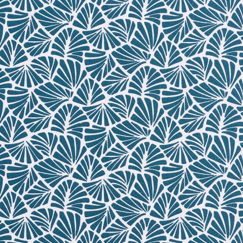 Povrstvená bavlna Abstraktní mini listy – oceánská modrá/bílá,  image number 1
