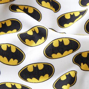 Bavlněný popelín Logo Batman Licenční látky | DC Comics – bílá, 