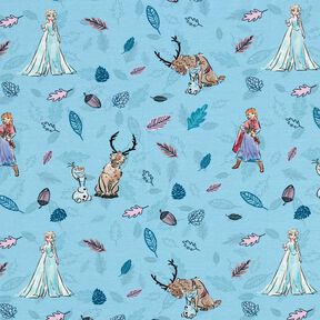 Bavlněný žerzej Ledová královna v lese | Disney – světle modra, 