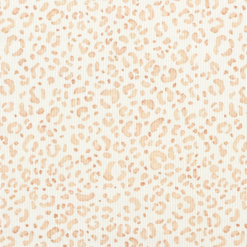 Žebrovan&yacute; žerzej N?žn&yacute; leopard digit&aacute;ln&iacute; potisk &ndash; b&iacute;l&aacute;,  image number 1