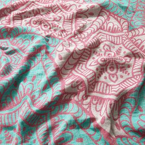 Plážové oblečení Hamamtuch Jacquard-Ornamente – máta peprná/purpurová, 