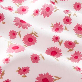 Viskózová tkanina jemné květy – bílá | Zbytek 100cm, 