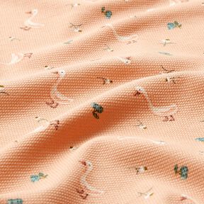 Vaflov&yacute; žerzej Husy a květiny &ndash; lososov&aacute;, 