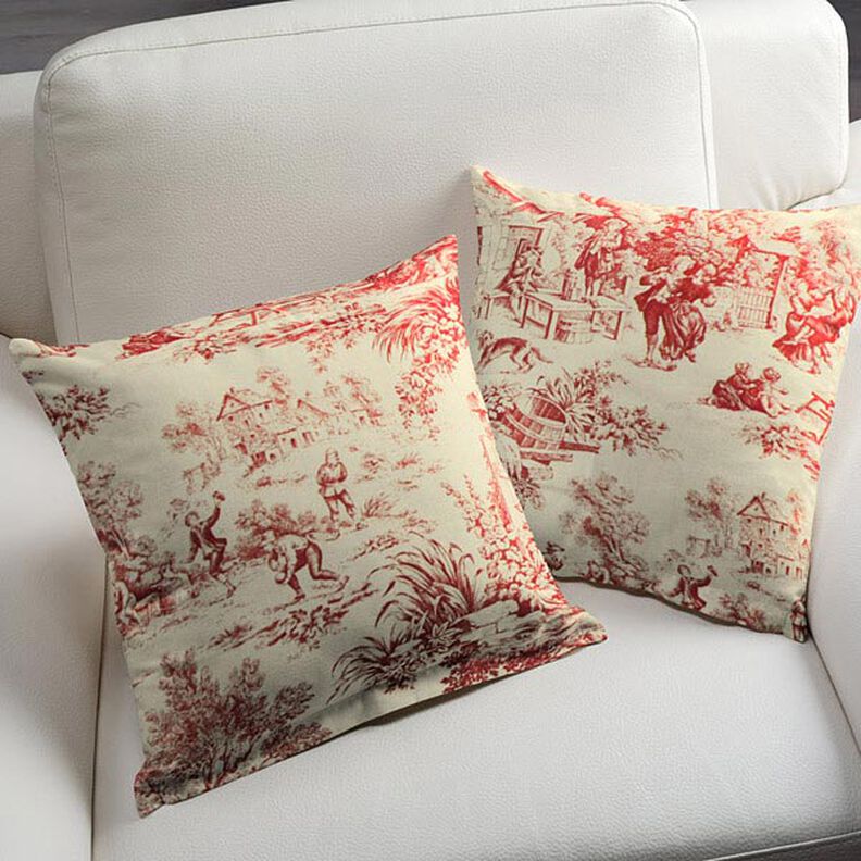 Toile de Jouy – karmínově červená,  image number 5