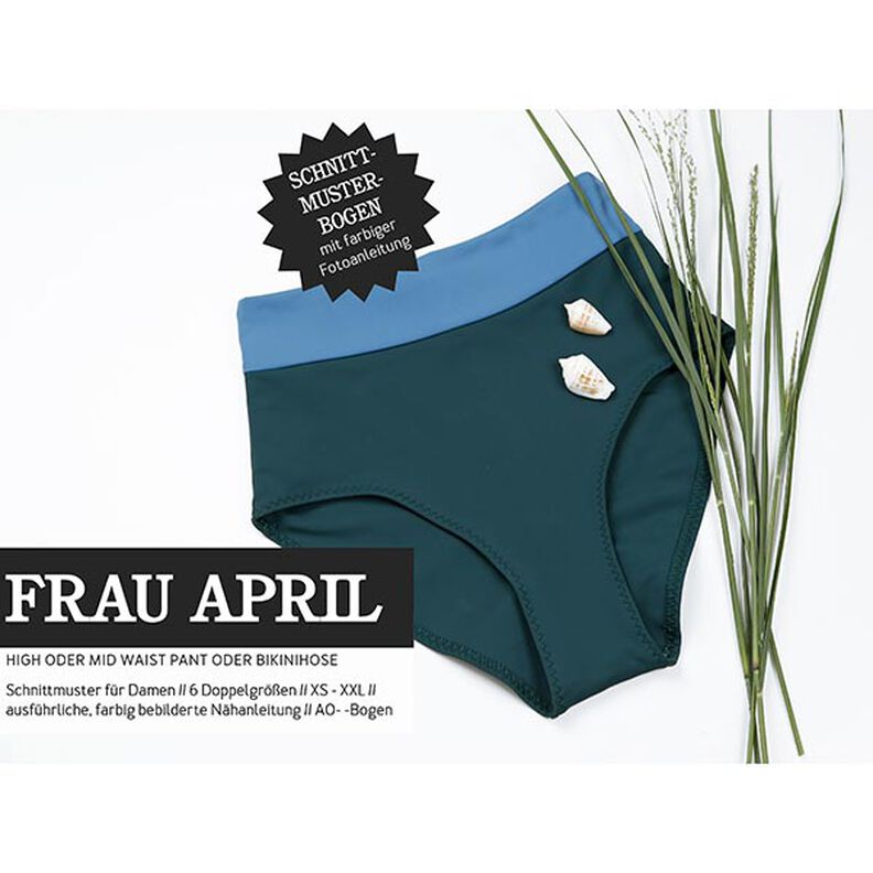 FRAU APRIL – kalhoty s vysokým a středním pasem nebo spodní díl bikin, Studio Schnittreif  | XS - ,  image number 1