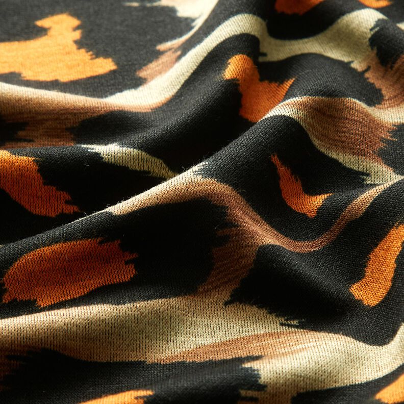 Viskózový žerzej Velké leopardí skvrny – hnědá/oranžová,  image number 2
