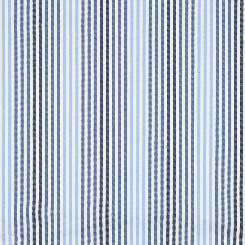 Denim Směs s bavlnou Pruhy | Poppy Fabrics – džínově modrá/vlněná bílá,  image number 1