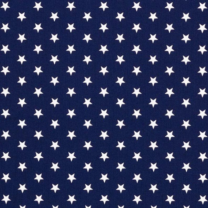 Bavlněný popelín Středně velké hvězdičky – namornicka modr/bílá,  image number 1