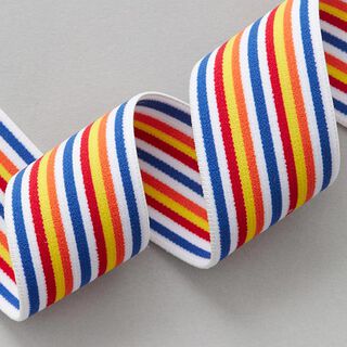 Gumová stuha [ 4 cm ] – bílá/červená, 