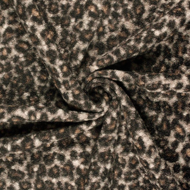 Pletený buklé leopardí vzor – černá/srnčí hnědá, image number 3