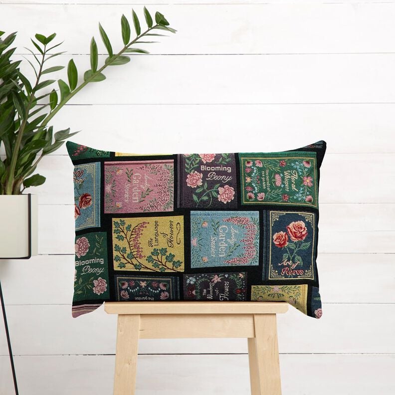 Dekorační látka Gobelín Obal knihy – černá/merlot,  image number 5