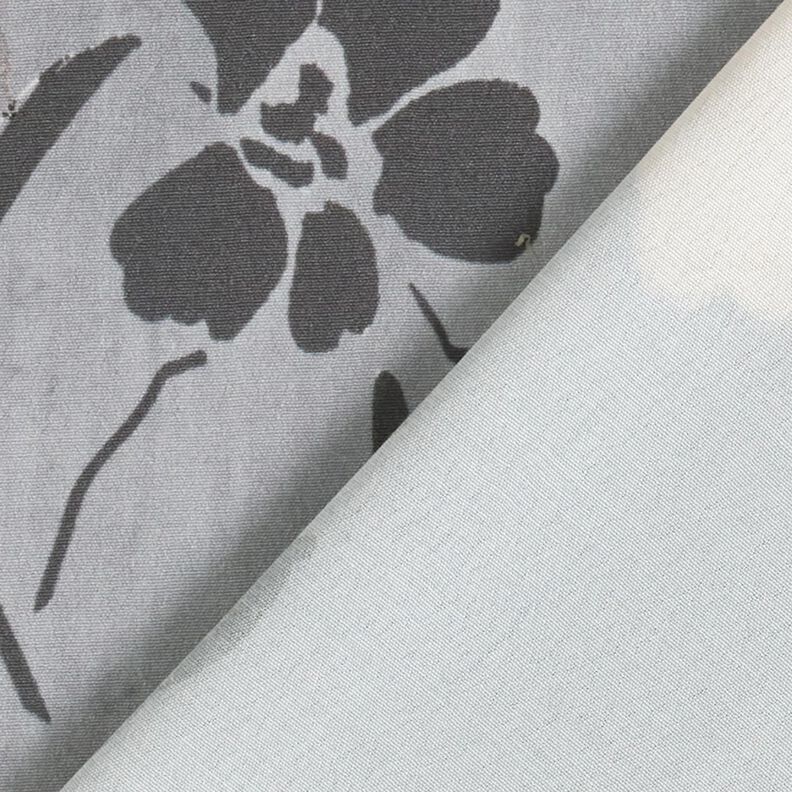 Viskózová tkanina akvarel květiny – šedá,  image number 4