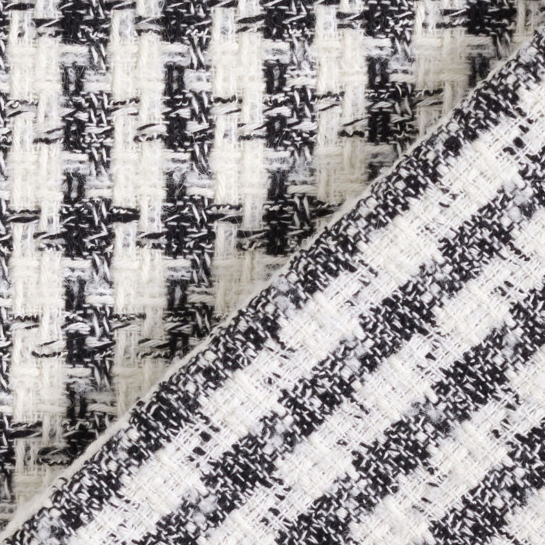 Bouclé houndstooth – černá/bílá,  image number 4