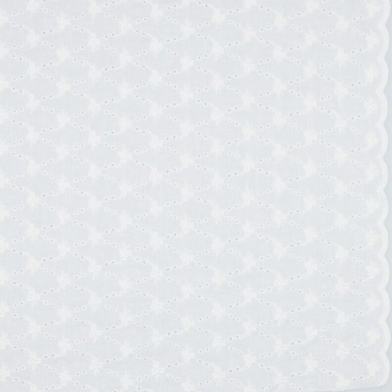 Bavlněná látka Dírková výšivka Květinové diamanty | Poppy Fabrics – bílá,  image number 1
