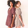 Mušelín / dvojitá mačkaná tkanina Dvoubarevné květy  | Poppy Fabrics – světle béžová/karamelová,  thumbnail number 5