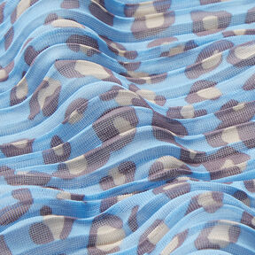 Plisovaný leopardí vzor – světle modra | Zbytek 100cm, 