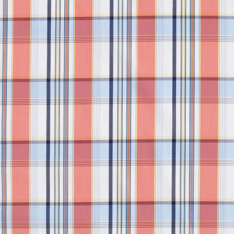Bavlněná směs tartan s lesklými proužky – korálová, image number 1