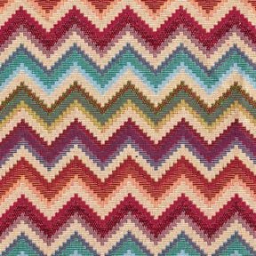 Dekorační látka Gobelín Chevron – světle béžová/karmínově červená, 
