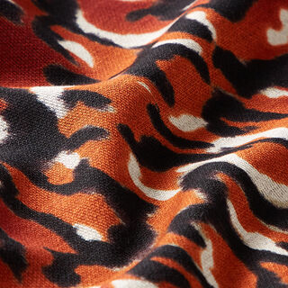 Žerzej romanit abstraktní leopardí vzor – terracotta, 