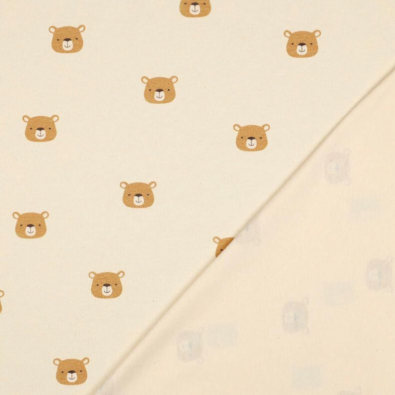 GOTS Bavlněný žerzej Medvědi | Poppy Fabrics – vlněná bílá/světle hnědá,  image number 4