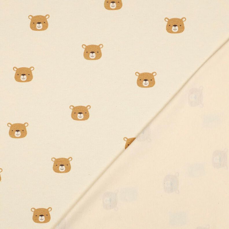 GOTS Bavlněný žerzej Medvědi | Poppy Fabrics – vlněná bílá/světle hnědá, image number 4