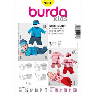 Děti: triko / kalhoty s gumoo / čepice, Burda 9451, 