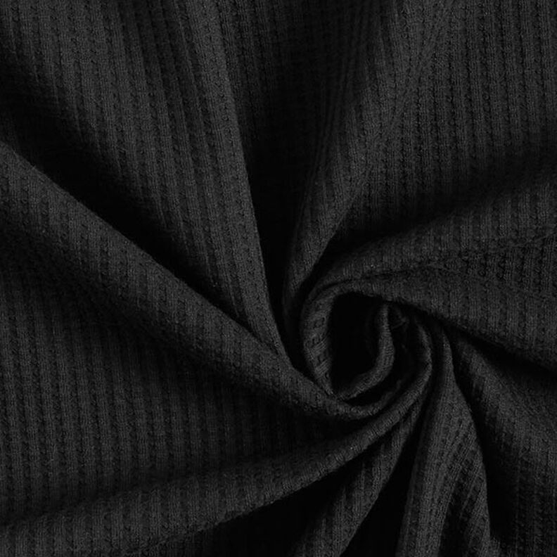Bavlněný vaflový žerzej jednobarevný – černá,  image number 1