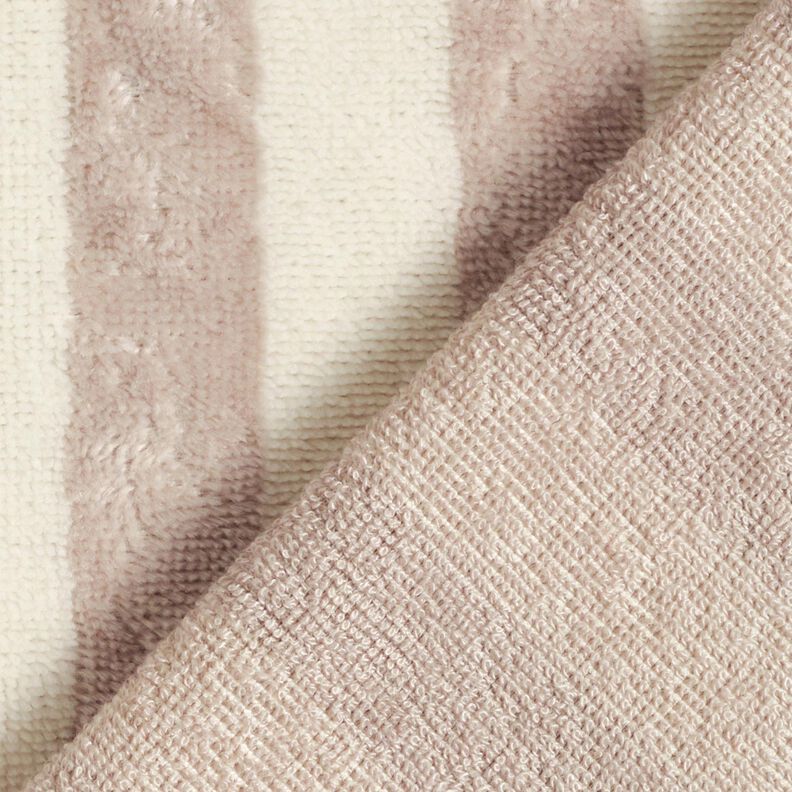Froté látka Bambus Široké pruhy – mandlová/taupe (šedohnědá), image number 5