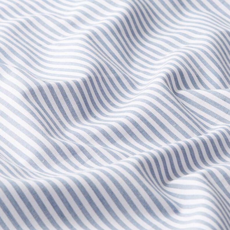 Bavlněný popelín Proužky, barveno v přízi – džínově modrá/bílá,  image number 2