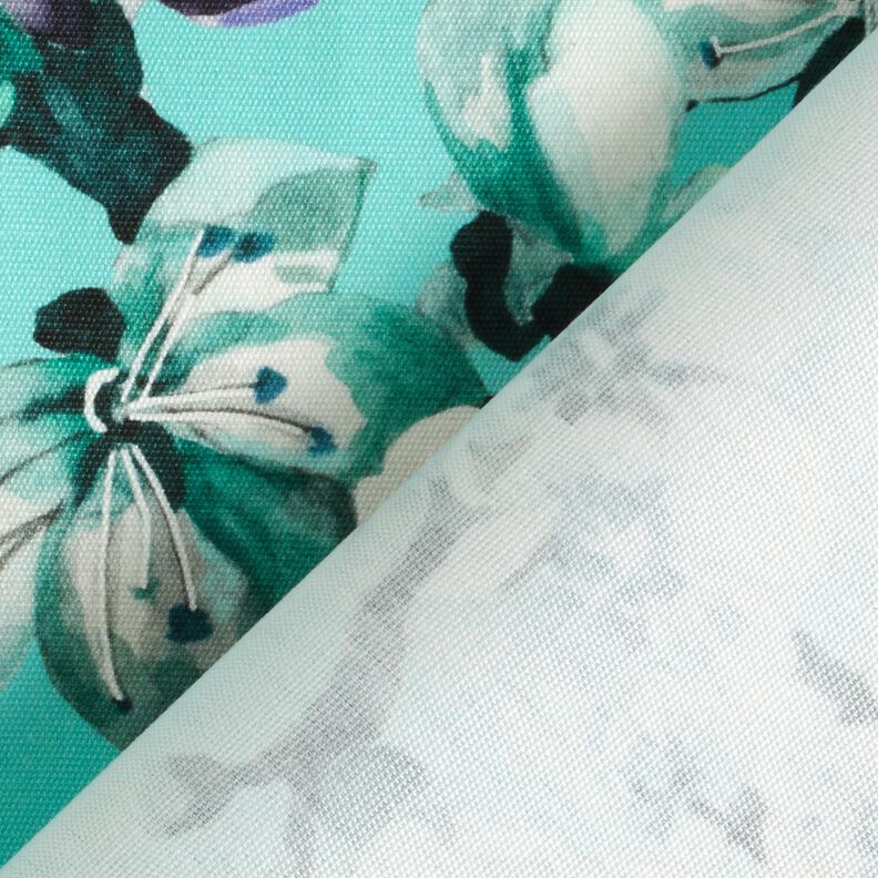 Látka pro venkovní použití Plátno Třešňový květ – modrá aqua, image number 5
