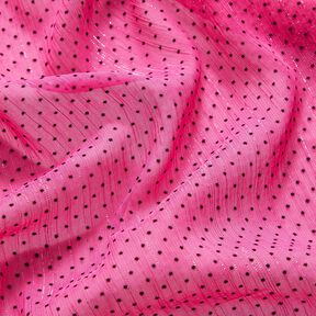 Třpitivý šifon proužky a tečky – purpurová, 