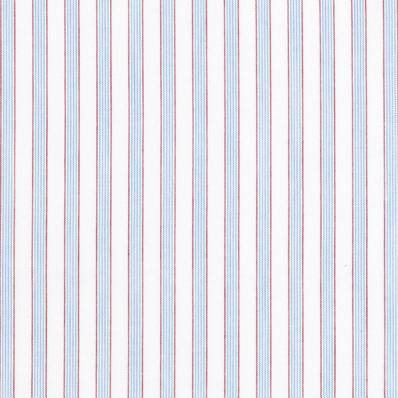 Bavlněná látka dvoubarevné pruhy – bílá/světle modra,  image number 1