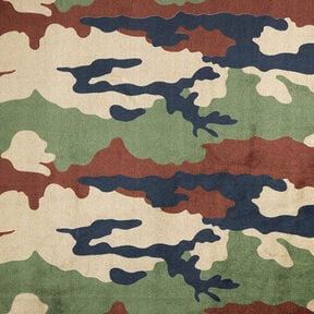 Hebký fleece Maskáčový vzor – taupe (šedohnědá)/tmavě zelená, 