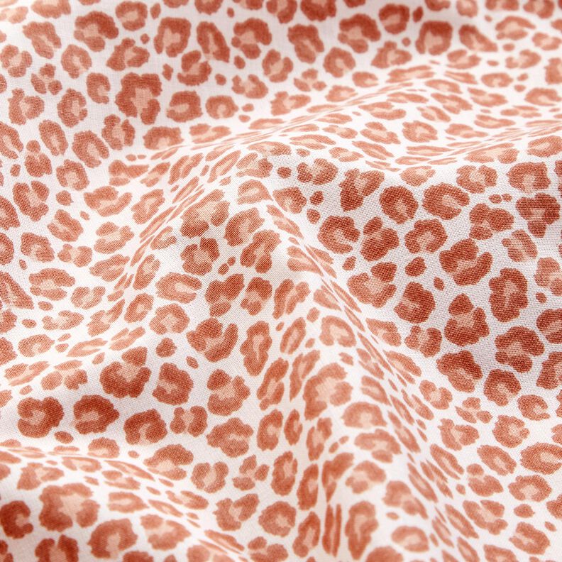 Bavlněná látka Kreton Malý leopard – slonová kost/mědená,  image number 2