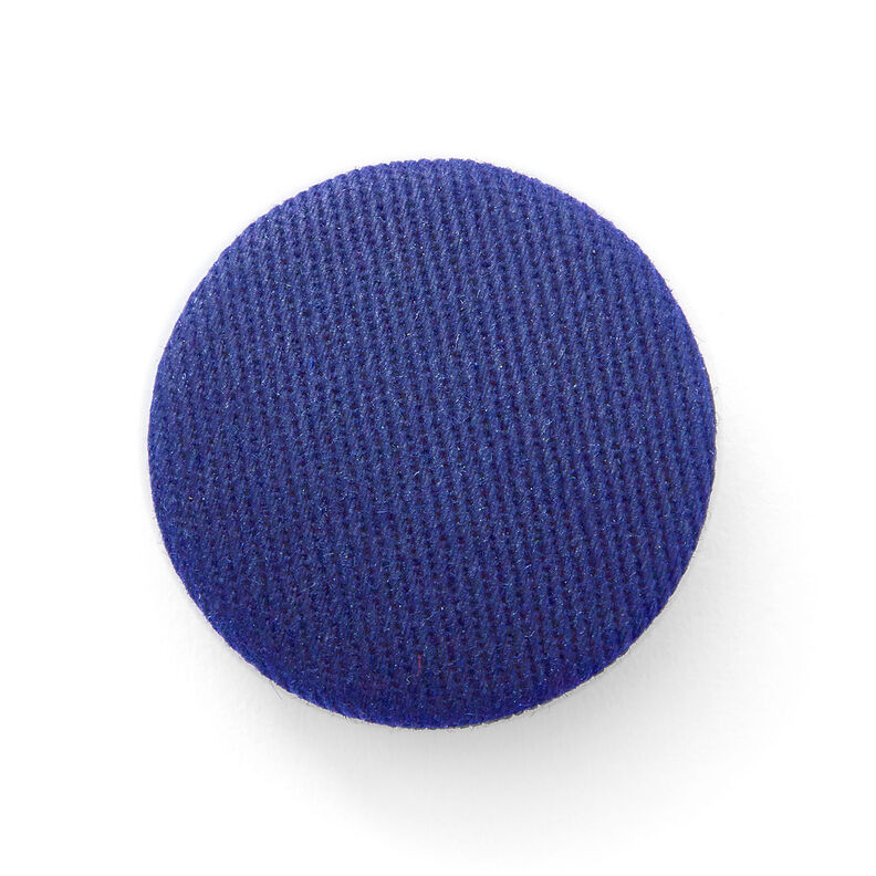 Potažený knoflík, Bavlněný kepr – královská modr,  image number 1