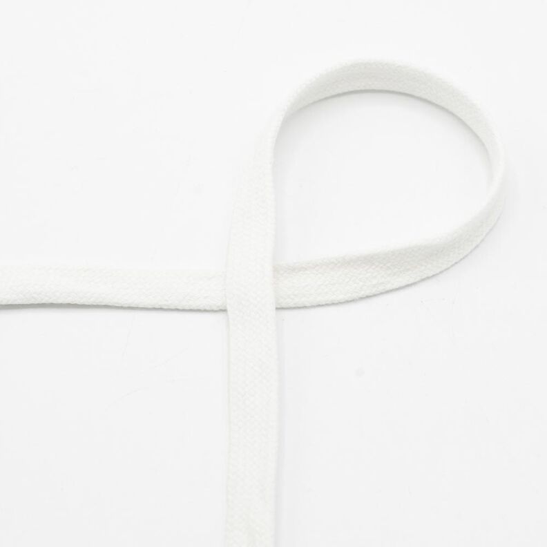 Plochá šňůra Mikina s kapucí Bavlna [15 mm] – bílá,  image number 1