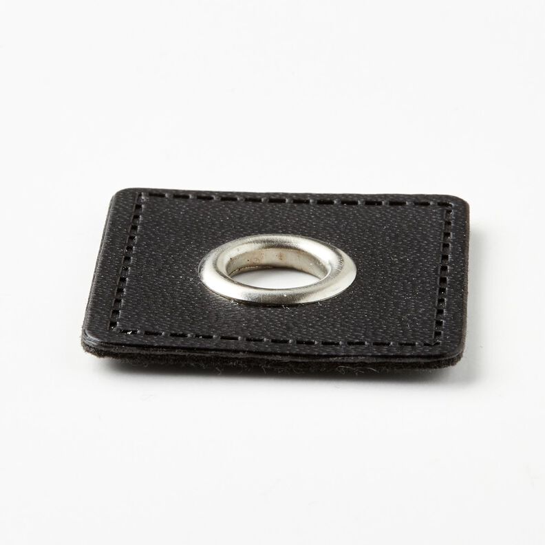 Nášivka na knoflíkovou dírku [30 x 30 mm] – černá/stříbrná metalická,  image number 2