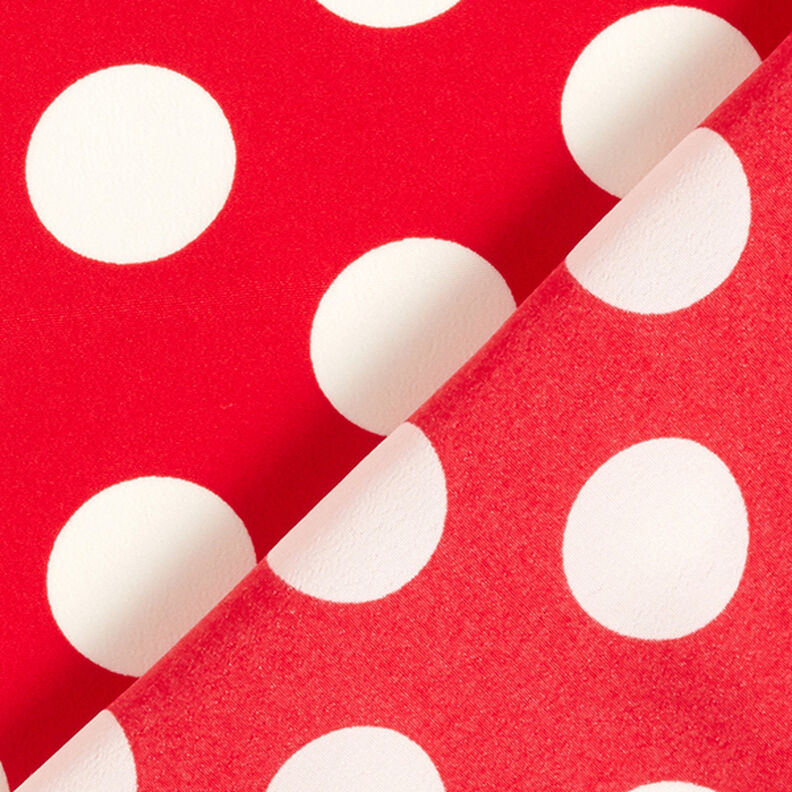 Krepová tkanina puntíky [2,5 cm] – červená,  image number 4