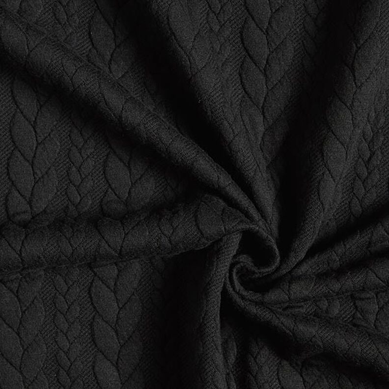 Žakárové žerzejové kloké Copánkový vzor – černá,  image number 3