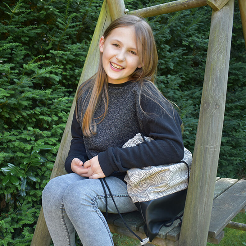 Mini Bavlněný vaflový žerzej jednobarevný – černá,  image number 6
