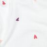Mušelín / dvojitá mačkaná tkanina Vyšívaná srdce | Poppy Fabrics – bílá/rose,  thumbnail number 2