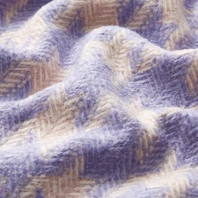 Hrubě tkaná kabátová látka typu houndstooth – béžová/šeříková, 