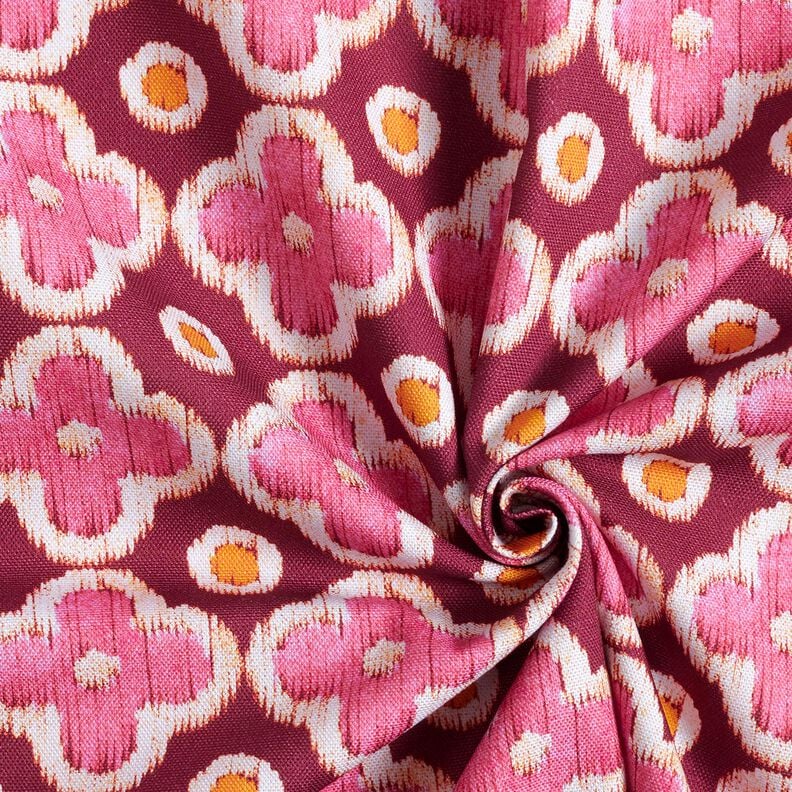 Dekorační látka Plátno Vzhled výšivky – bordó/pink,  image number 3