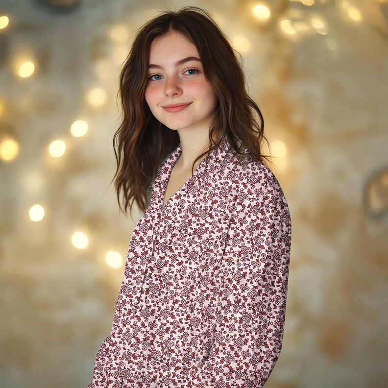 Bavlněný flanel Kytičky | Poppy Fabrics – rose/slézová,  image number 5