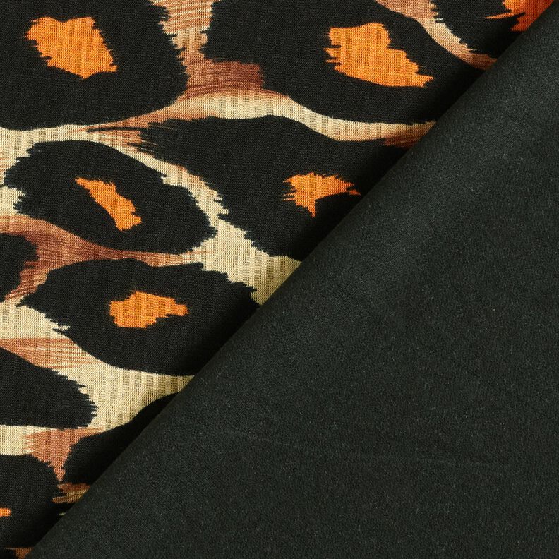 Viskózový žerzej Velké leopardí skvrny – hnědá/oranžová,  image number 4